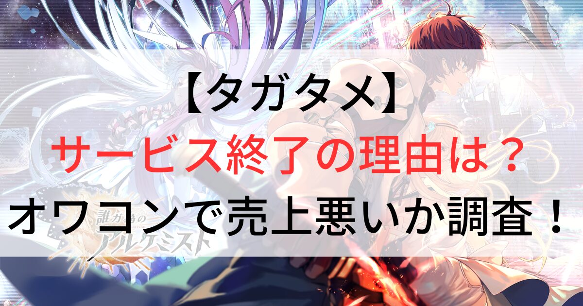 タガタメ　サービス終了に理由は？