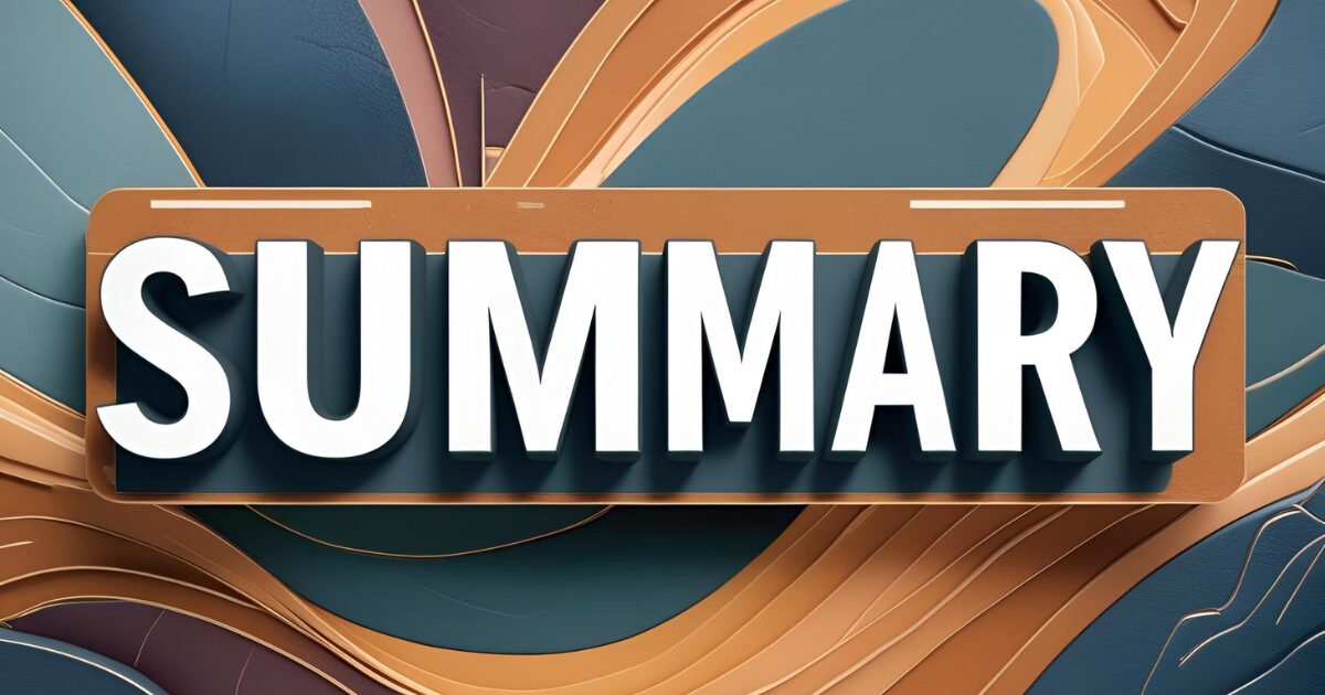 曲線の背景にSUMMARYの文字