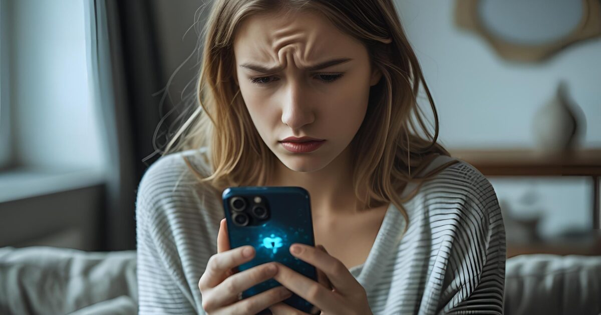 つまらない表情の女性