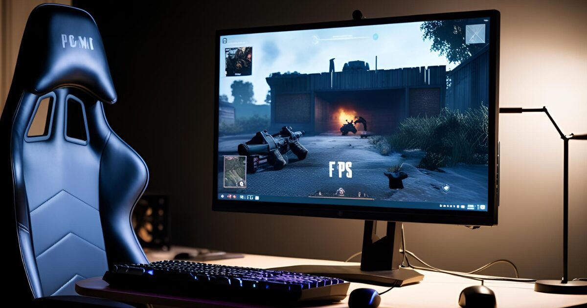 ゲーム画面の前の誰もいない席