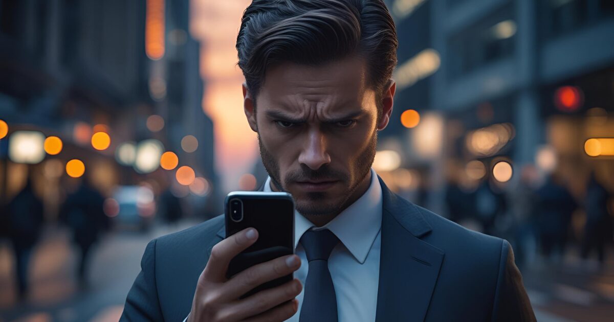 スマホを持った男性