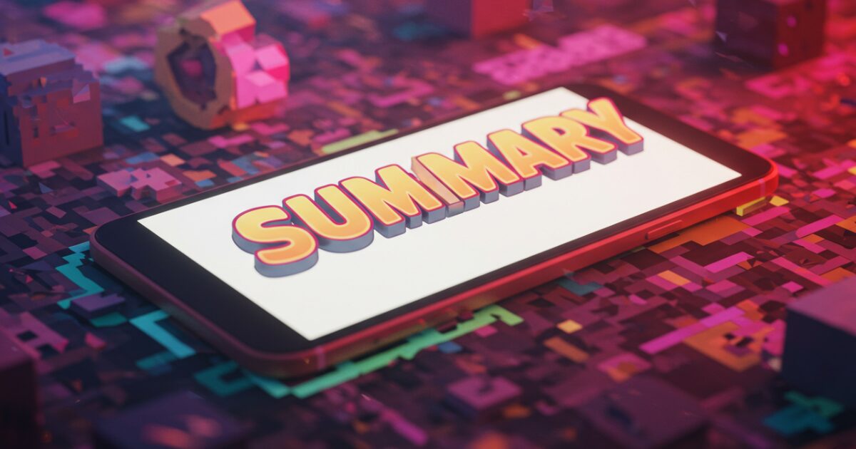 summaryと書かれたスマホ
