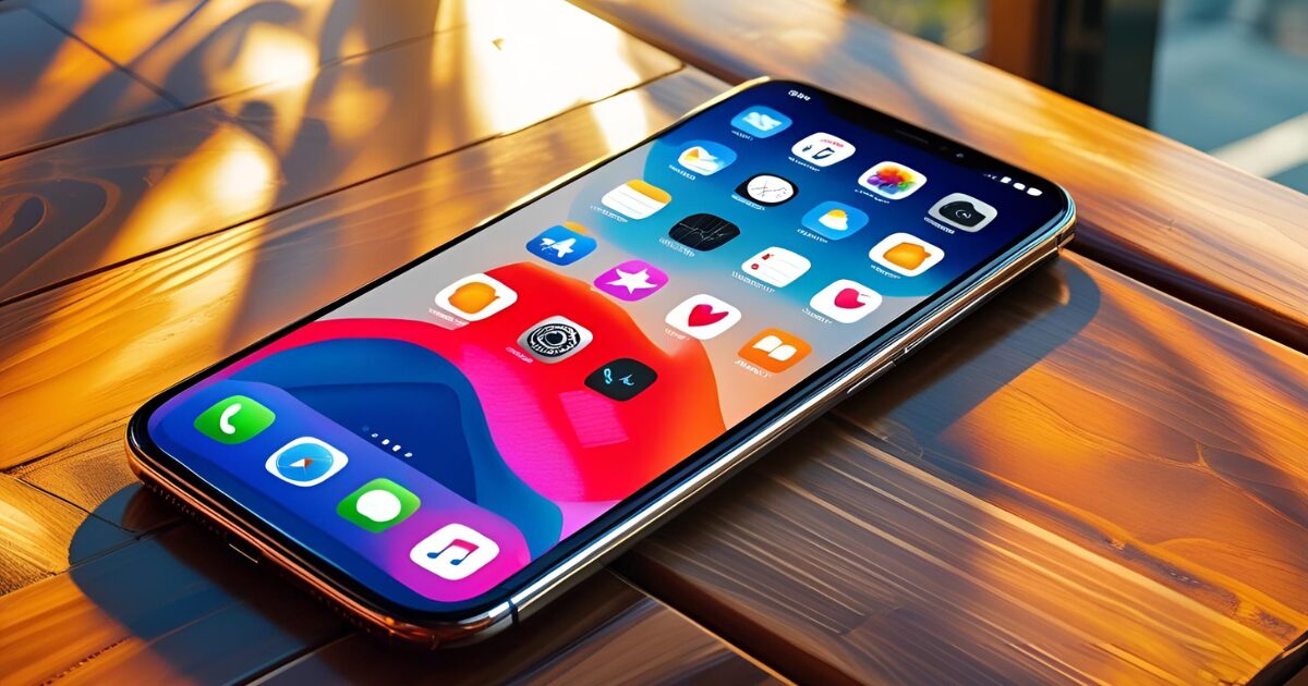 置かれているスマホ