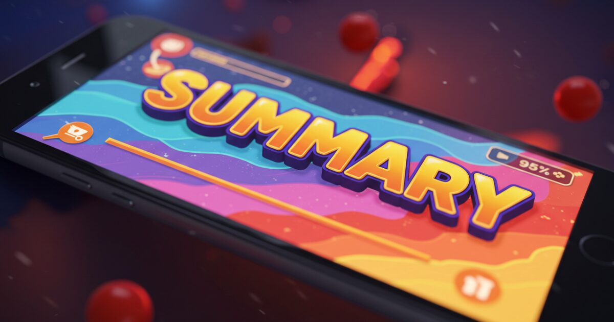 summaryと書かれたスマホ