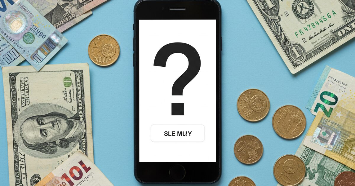 スマホの周りにお金