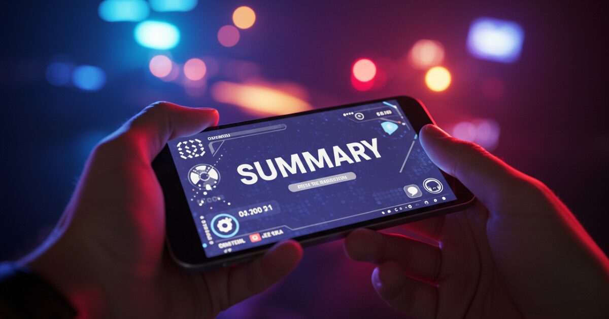 summaryと書かれたスマホ