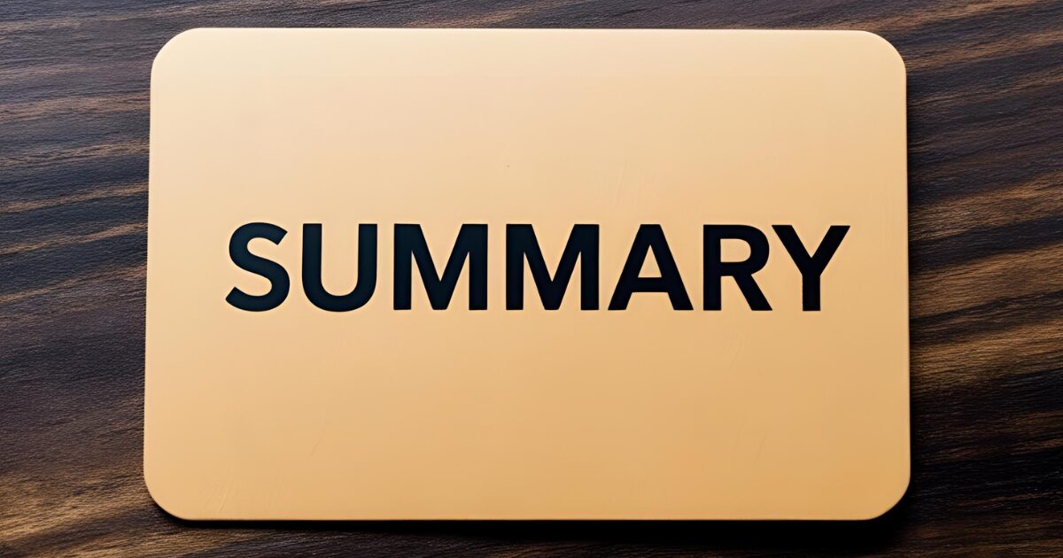 summaryと書かれたカード