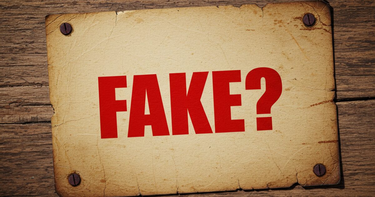 FAKEの文字とハテナ