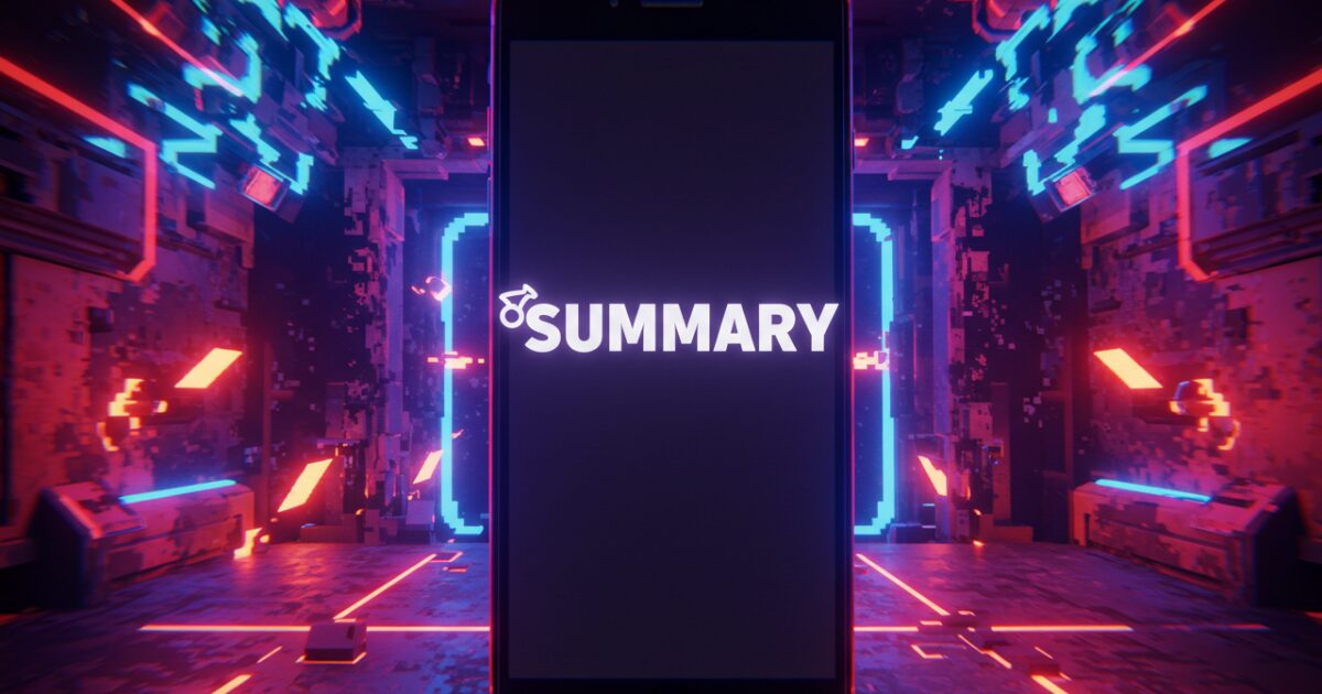 SUMMARYと書かれたスマホ